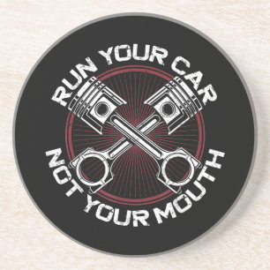 Sleep Racing Race Car  Run uw auto niet uw Zandsteen Onderzetter