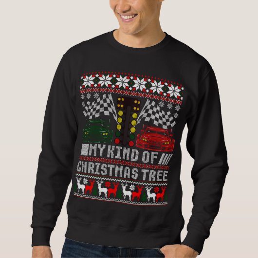 Sleep racistische kerstboomraster met Ugly Sweater (Voorkant)