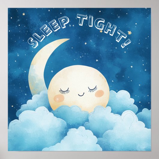 Sleep Tight Blue Night Sky Poster (Voorkant)