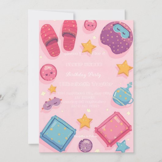 Sleep Under Party Invitation Kaart (Voorkant)