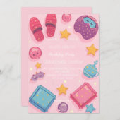 Sleep Under Party Invitation Kaart (Voorkant / Achterkant)