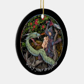 SLEEP UW DRAGONS, middeleeuwse kunst, Jordaanse Pe Keramisch Ornament (Rechts)