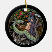 SLEEP UW DRAGONS, middeleeuwse kunst, Jordaanse Pe Keramisch Ornament (Voorkant)