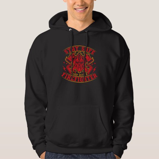 Sleep With Firefighter Fireman Fire Department Res Hoodie (Voorkant)
