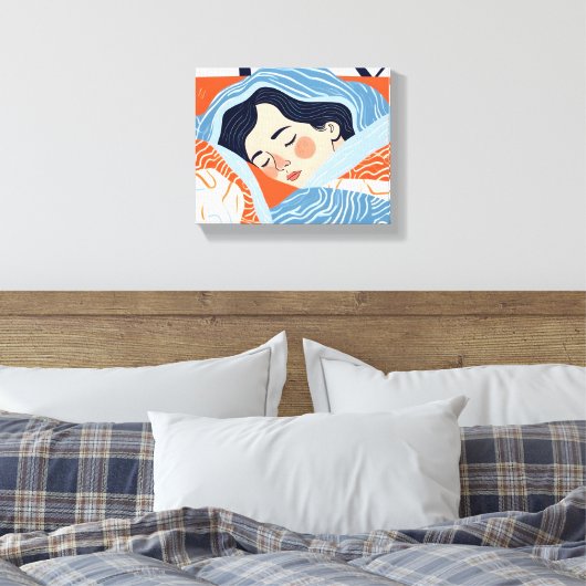 Sleepachtige dag canvas afdruk (Insitu (Slaapkamer))