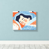 Sleepachtige dag canvas afdruk (Insitu (Houten vloer))