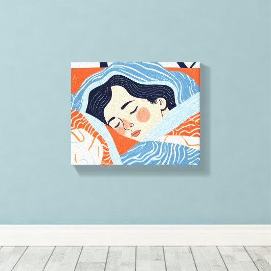 Sleepachtige dag canvas afdruk (Insitu (Houten vloer))