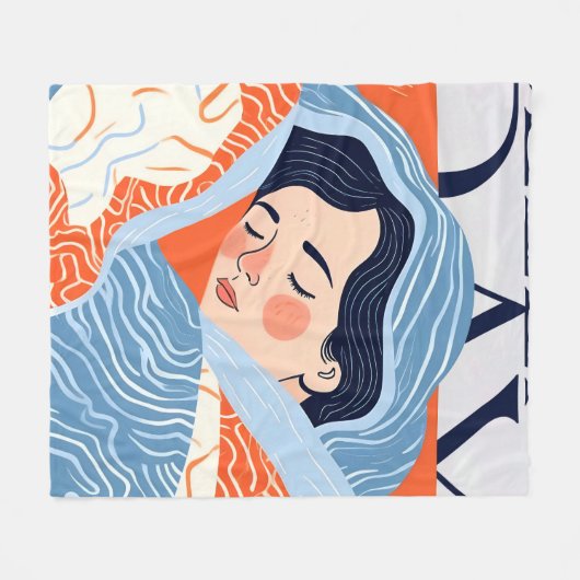 Sleepachtige dag fleece deken (Voorkant (Horizontaal))