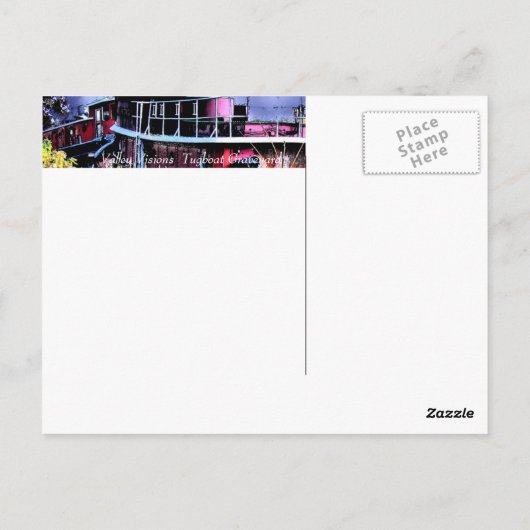 Sleepboot begraafplaats briefkaart (Achterkant)