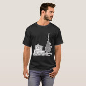 Sleepboot bij hangend visnet t-shirt (Voorkant volledig)