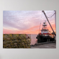 Sleepboot bij zonsopgang