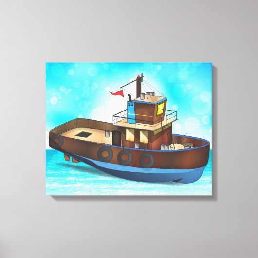 Sleepboot Canvas Afdruk (Voorkant)