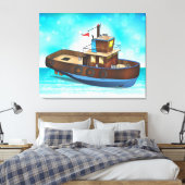 Sleepboot Canvas Afdruk (Insitu (Slaapkamer))