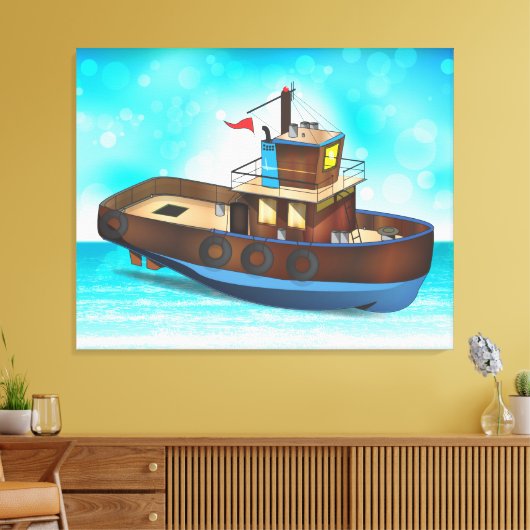 Sleepboot Canvas Afdruk (Insitu (Woonkamer))