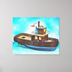 Sleepboot Canvas Afdruk