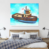 Sleepboot Canvas Afdruk (Insitu (Slaapkamer))
