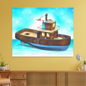 Sleepboot Canvas Afdruk (Insitu (Woonkamer))