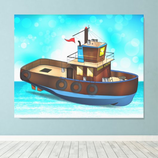Sleepboot Canvas Afdruk (Insitu (Houten vloer))