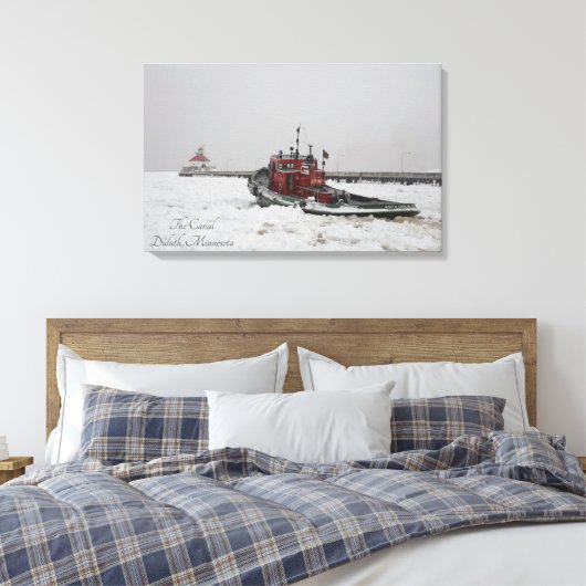 Sleepboot Duluth Minnesota Canal Canvas Afdruk (Insitu (Slaapkamer))