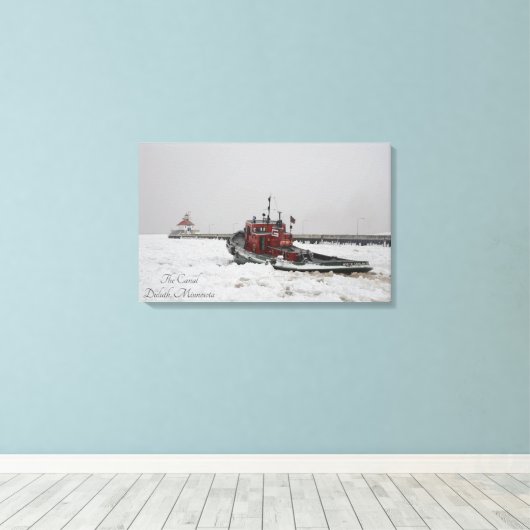 Sleepboot Duluth Minnesota Canal Canvas Afdruk (Insitu (Houten vloer))