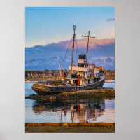 Sleepboot in de haven, Ushuaia, Argentinië