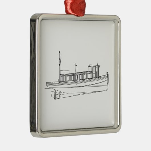  sleepboot metalen ornament (Rechts)