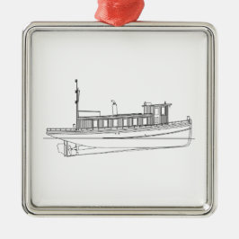  sleepboot metalen ornament