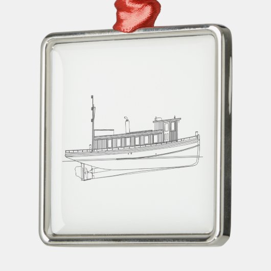  sleepboot metalen ornament (Links)