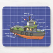 Sleepboot Muismat (Voorkant)