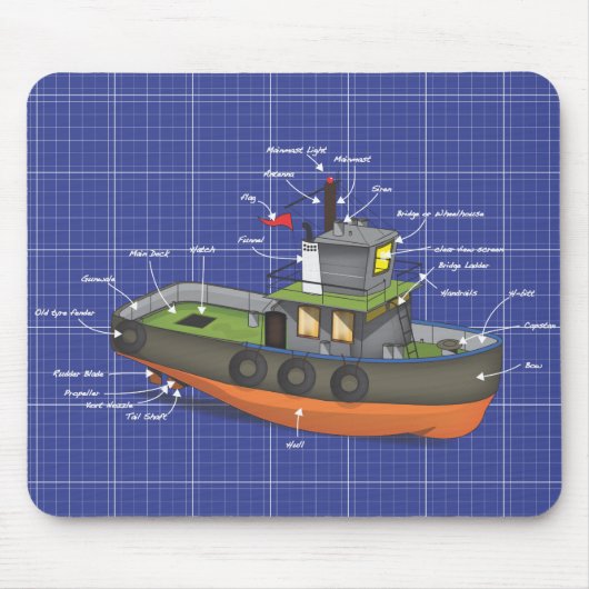 Sleepboot Muismat (Voorkant)