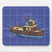 Sleepboot Muismat (Voorkant)