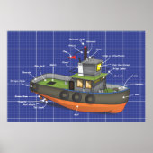 Sleepboot Poster (Voorkant)