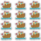 Sleepboot Schattig Sticker (Voorkant)