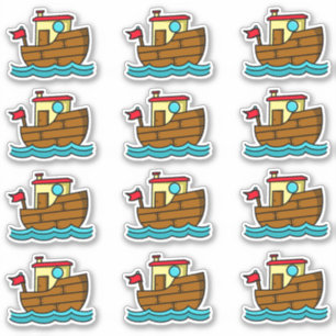 Sleepboot Schattig Sticker