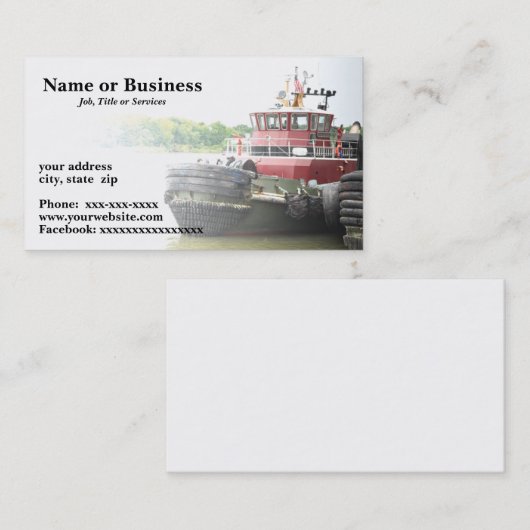 sleepboot visitekaartje (Voorkant / Achterkant)