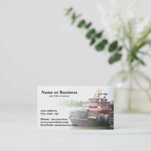 sleepboot visitekaartje (Staand voorkant)