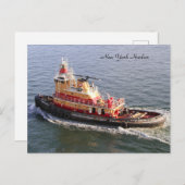 Sleepboot, Zachary Reinhauer, New York Briefkaart (Voorkant / Achterkant)