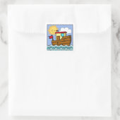 Sleepboot Zonnige Dag Vierkante Sticker (Tas)