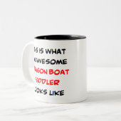 sleepbootpeddel, geweldige tweekleurige koffiemok (Voorkant links)