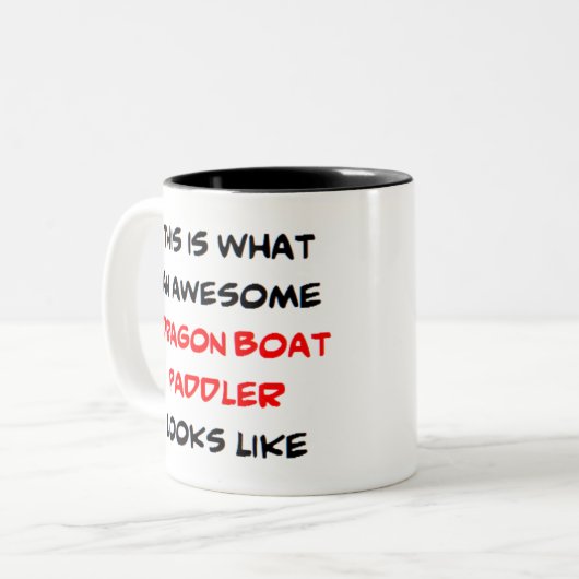 sleepbootpeddel, geweldige tweekleurige koffiemok (Voorkant links)