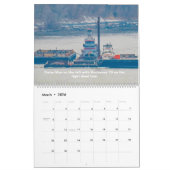 Sleepboten aan de Hudson rivier met unieke trektoc Kalender (Mar 2026)