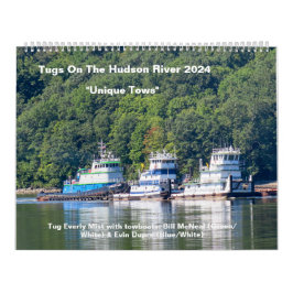 Sleepboten aan de Hudson rivier met unieke trektoc Kalender