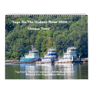 Sleepboten aan de Hudson rivier met unieke trektoc Kalender