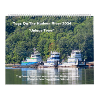 Sleepboten aan de Hudson rivier met unieke trektoc Kalender