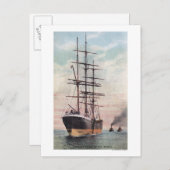 Sleepboten Een schip naar Zee slepen Briefkaart (Voorkant / Achterkant)