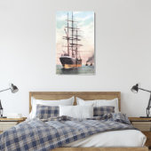 Sleepboten Een schip naar Zee slepen Canvas Afdruk (Insitu (Slaapkamer))