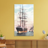 Sleepboten Een schip naar Zee slepen Canvas Afdruk (Insitu (Woonkamer))