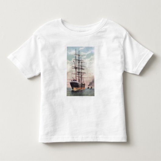 Sleepboten Een schip naar Zee slepen Kinder Shirts (Voorkant)
