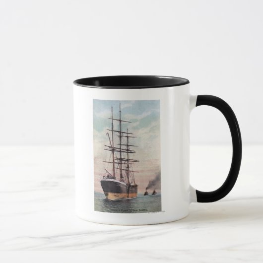 Sleepboten Een schip naar Zee slepen Mok (Rechts)