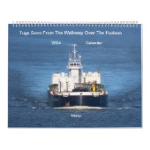 Sleepboten gezien vanaf de loopbrug over de Hudson Kalender (Hoes)